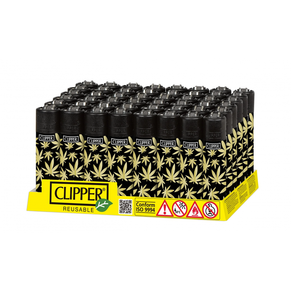 Clipper Classic Lighters - Golden Leaves - (Display of 48) Clipper Classic Lighters - Golden Leaves - (Display of 48)